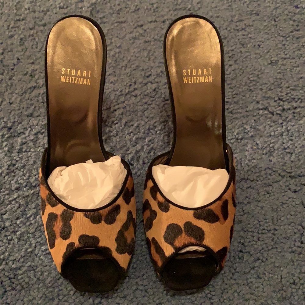 Stuart Weitzman Cognac Leopard Hair Heels - Picture 4 of 10